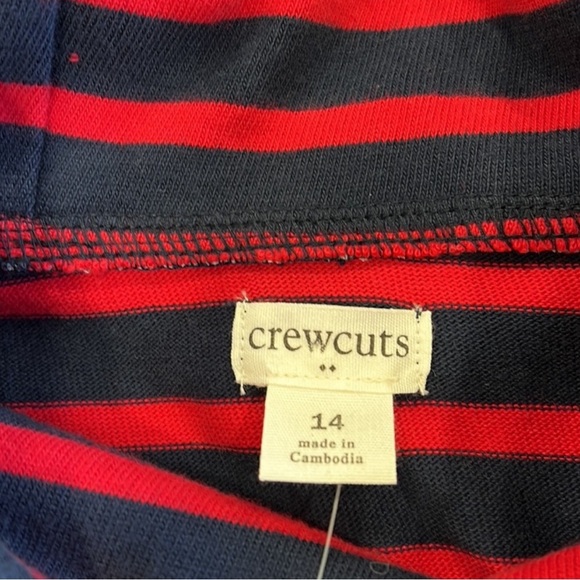Crewcuts red and navy stripe cowl neck sweatshirt - Picture 3 of 5
